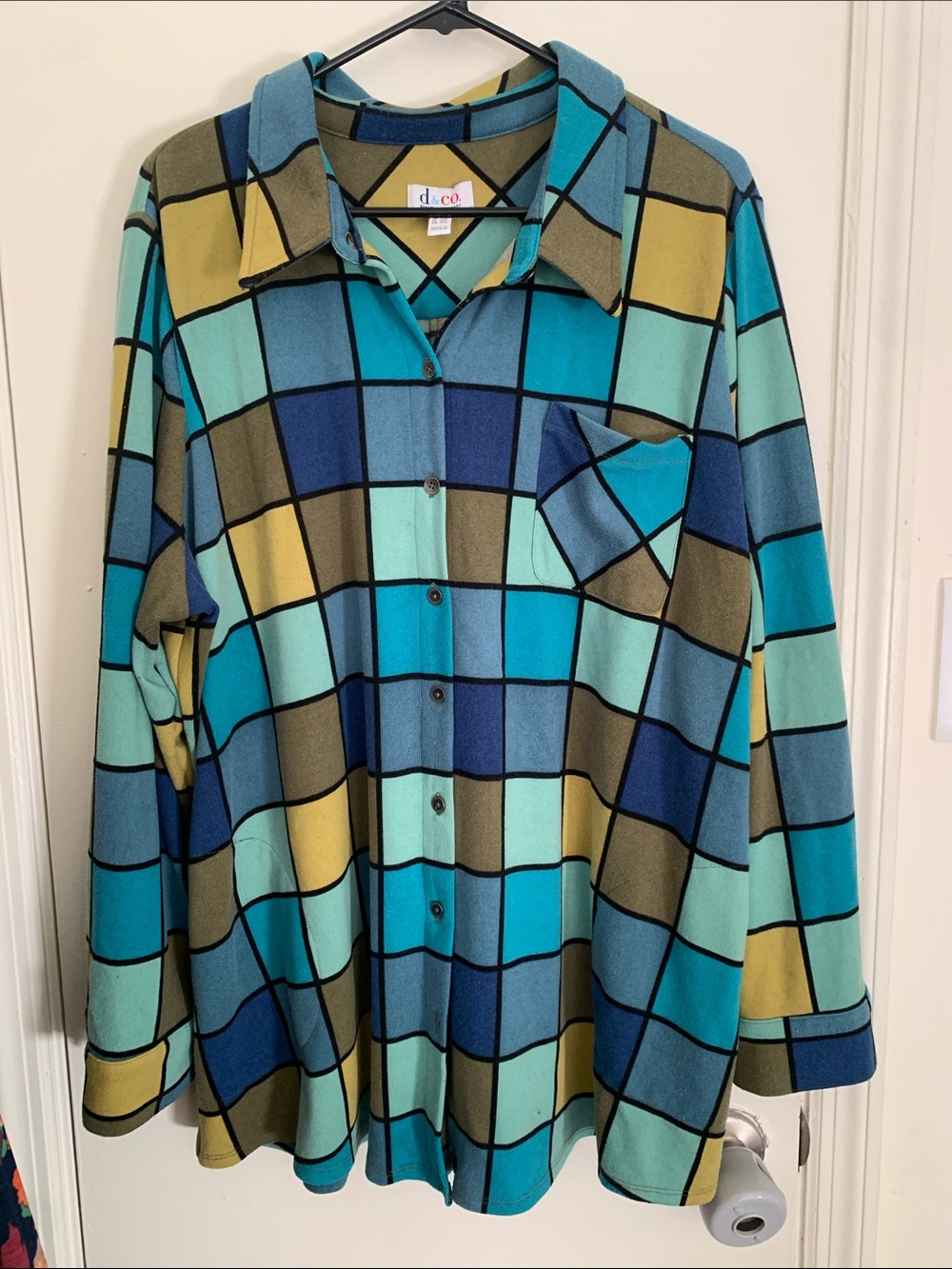 Denim&Co Jersey Knit Button Down Shirt